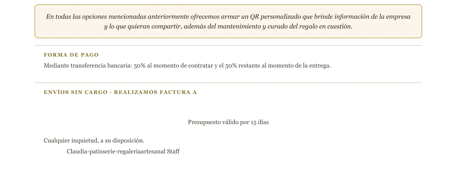 Catálogo de regalos empresariales, hoja 3